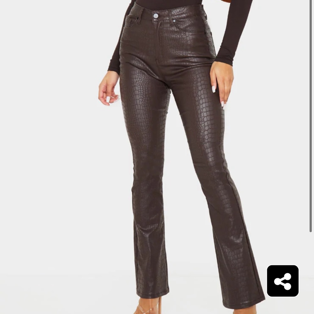 Brown leather pants